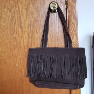M London brown suede handbag